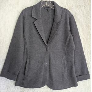 Eileen Fisher 100% Wool Blazer Jacket Women's Small Purple Career Professional